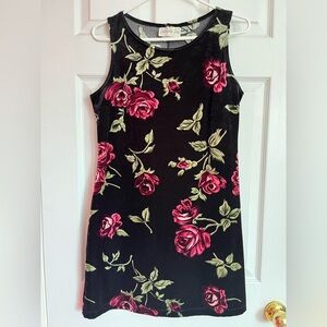 Vintage Velvet Floral Mini Dress